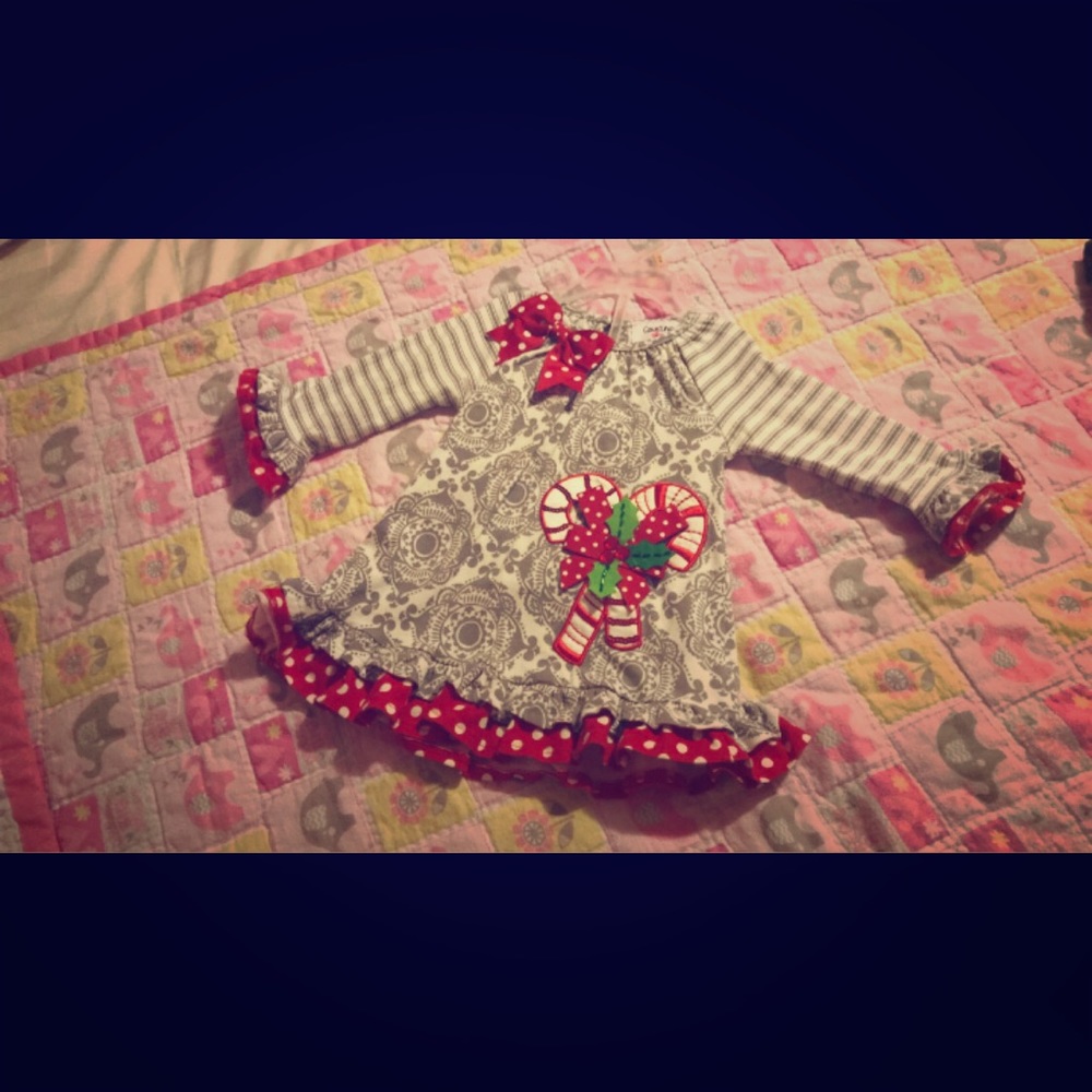 Christmas dress with matching diaper cover.